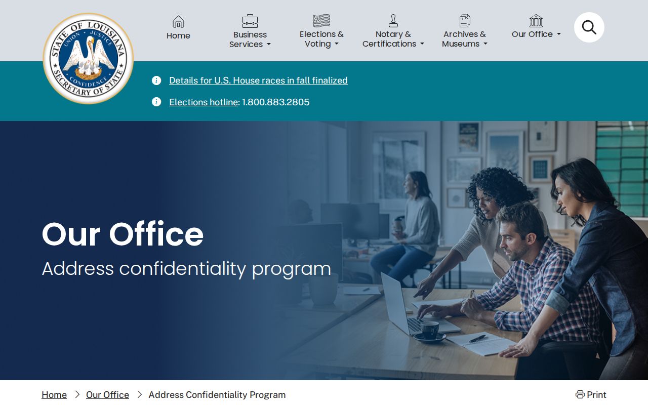 Caddo Parish residents directory Louisiana Address Confidentiality Program