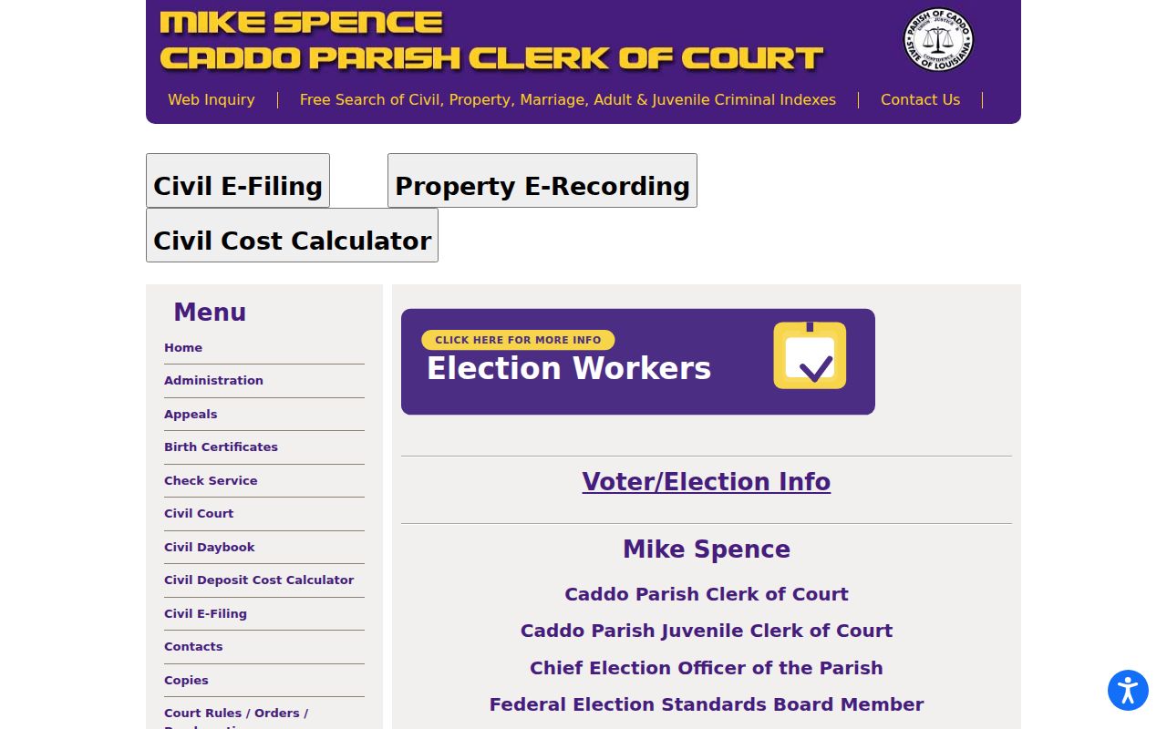 Caddo Parish residents directory Clerk of Court records hub
