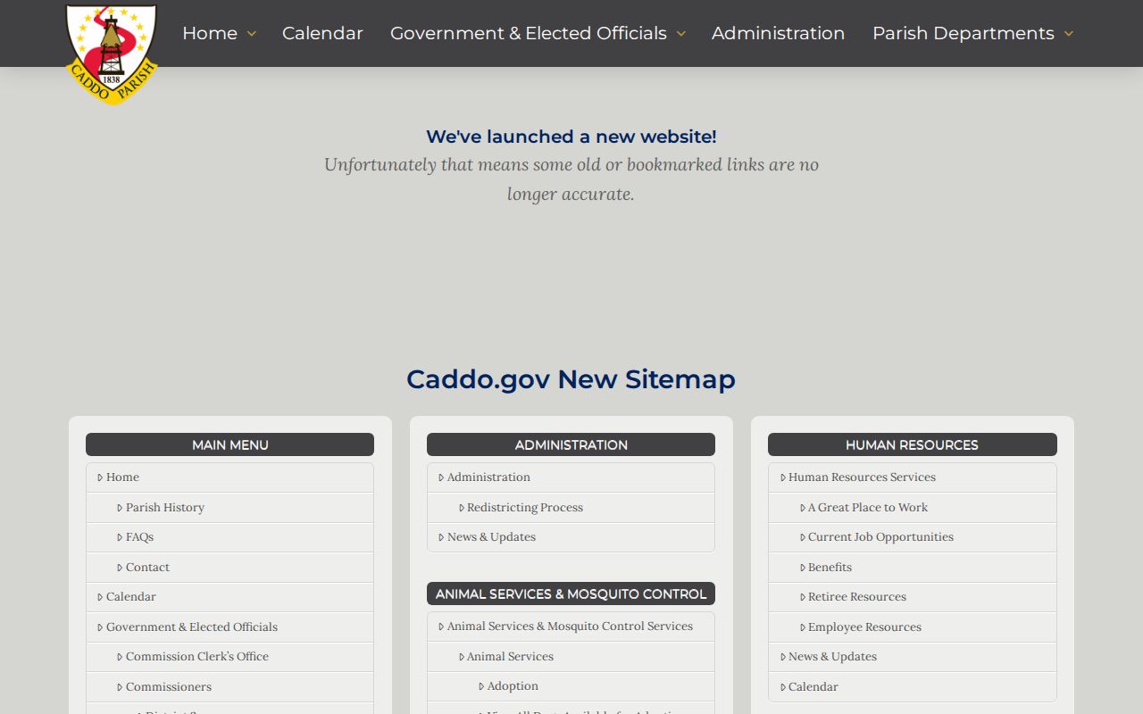 Caddo Parish Public Works page for addressing and permit responsibilities